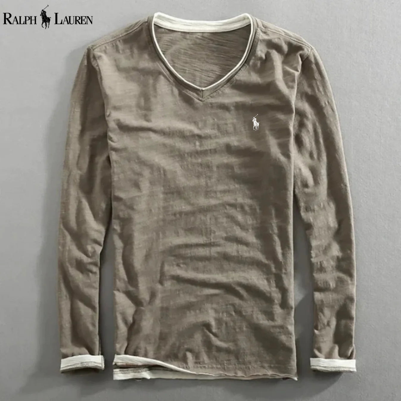 Premium Long-Sleeve V-Neck Shirt
