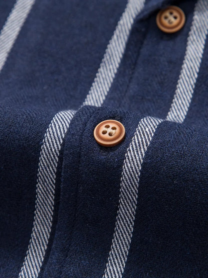 Men’s Striped Cuban Shirt & Shorts Set