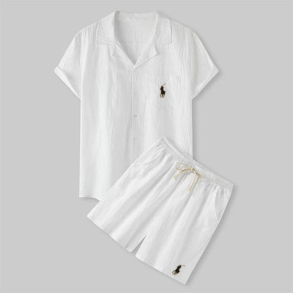 Men's Summer Linen Tracksuit Set